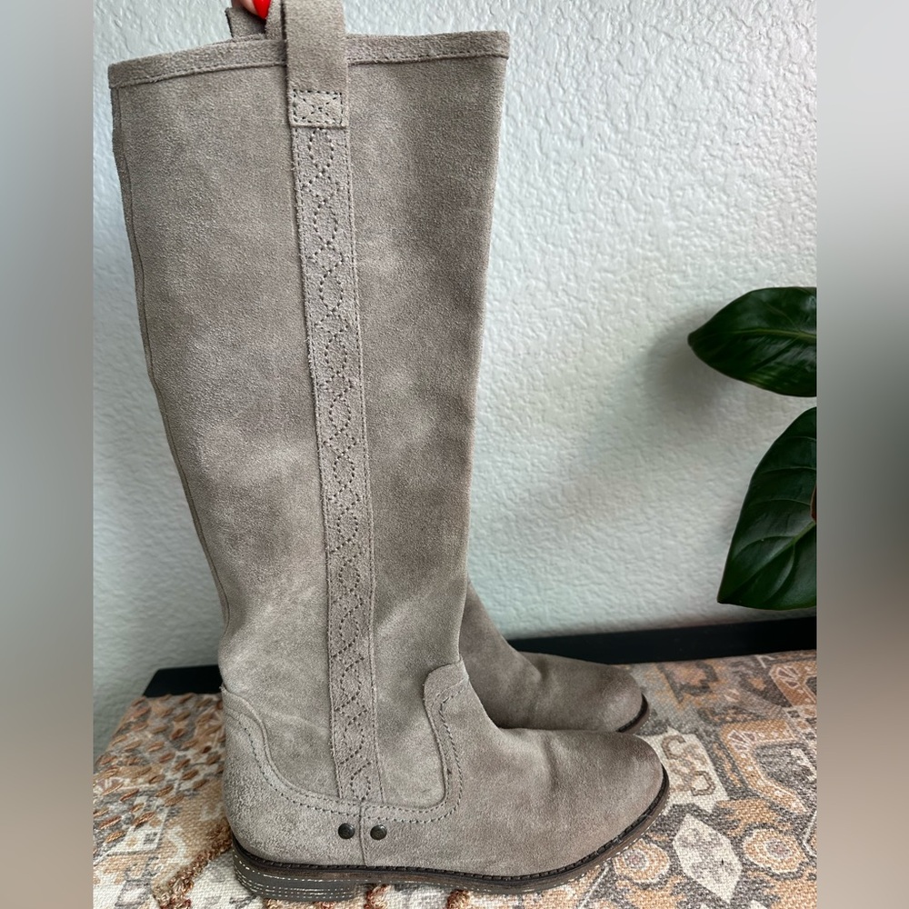 OTBT Putney tan suede leather southwestern equestrian riding boots shoes size 7 - Picture 2 of 5